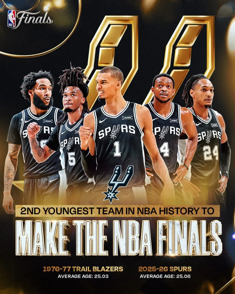 b体育-NBA官方：马刺成历史第二年轻总决赛球队，向第六冠发起冲击